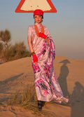 Monjolika Fashion Beige Color Printed Tussar Silk Designer Saree Online | Grocsy