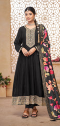 Anaita Black Vichitra Silk Sequence Embroidered Salwar Suit | Grocsy