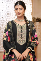 Anaita Black Vichitra Silk Sequence Embroidered Salwar Suit | Grocsy