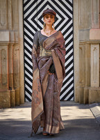 Monjolika Fashion Monjolika Fashion'S Brown Colour Organza Sarees With Blouse | Grocsy