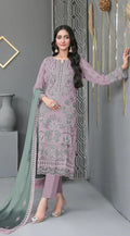 Anaita Lavender Fox Georgette Suit With Embroidered Sequence Work | Grocsy