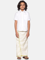 Sethukrishna Boys White Shirt with Readymade Dhoti | Grocsy