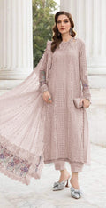 Anaita Peach Fox Georgette Suit With Embroidered Sequence Work | Grocsy