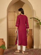 Joban Fashion MAROON Viscose Rayon Embroidery Readymade Tunic | Grocsy