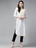 ADA Floral Embroidered Chikankari Kurta | Grocsy