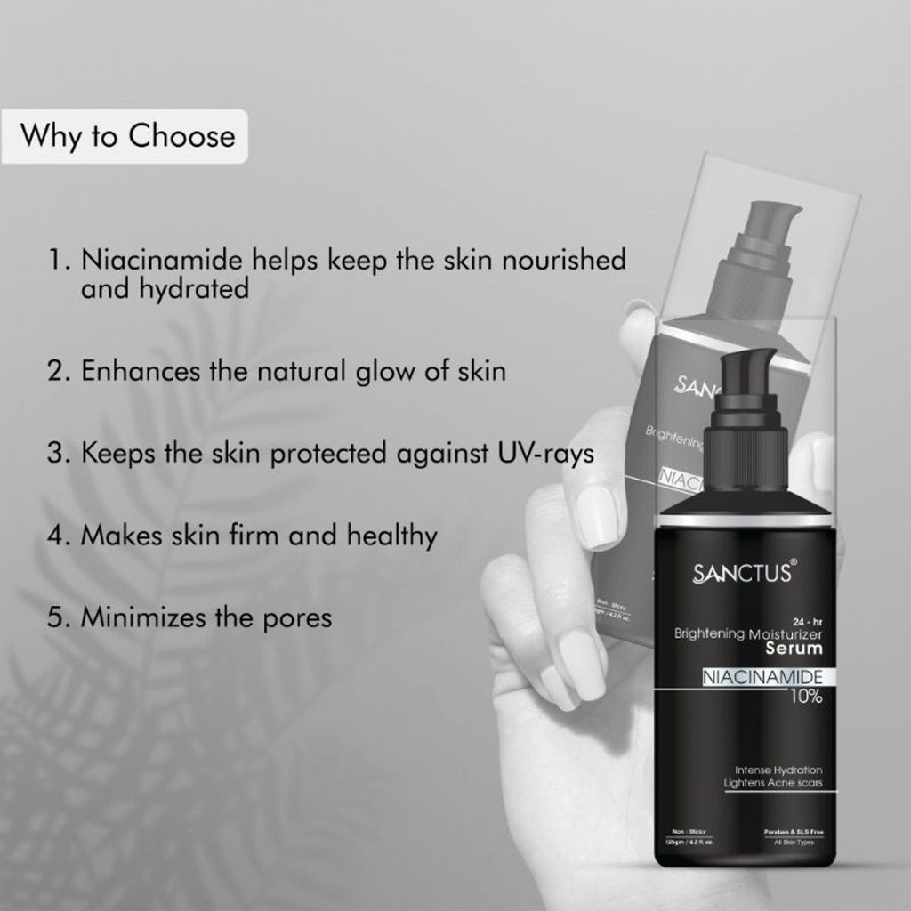 SANCTUS 24-Hr Brightening 10% Niacinamide Moisturizer Serum Lotion | Grocsy