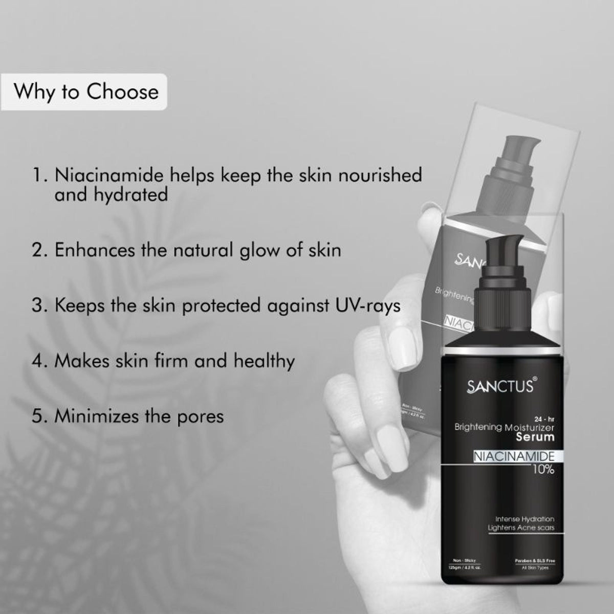 SANCTUS 24-Hr Brightening 10% Niacinamide Moisturizer Serum Lotion | Grocsy