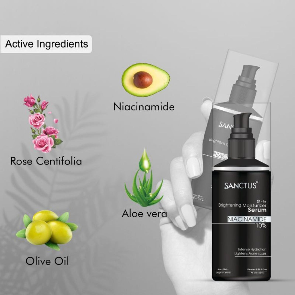 SANCTUS 24-Hr Brightening 10% Niacinamide Moisturizer Serum Lotion | Grocsy