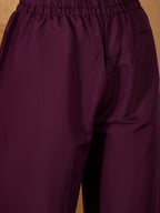 Joban Fashion Purple Silk Embroidery Readymade Kurta Set | Grocsy
