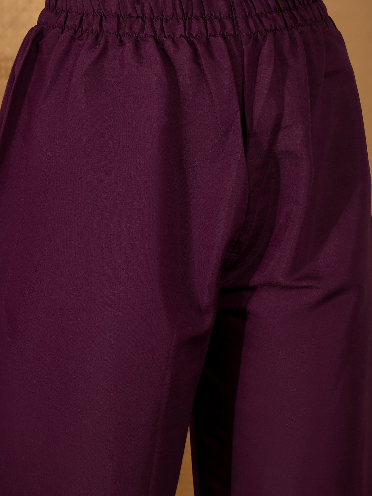 Joban Fashion Purple Silk Embroidery Readymade Kurta Set | Grocsy