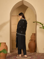Joban Fashion Black Silk Embroidery Readymade Kurta Set | Grocsy