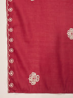 Joban Fashion Maroon Silk Embroidery Readymade Kurta Set | Grocsy