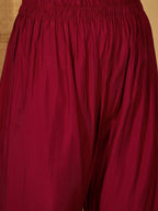 Joban Fashion Maroon Silk Embroidery Readymade Kurta Set | Grocsy