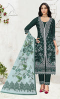 Anaita D Green Slub Cotton Suit with Embroidered Multi Work | Grocsy