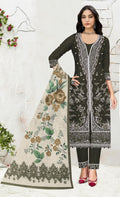 Anaita Mehndi Slub Cotton Suit with Embroidered Multi Work | Grocsy