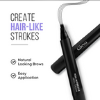 Gleva Eyebrow Pen with 4 Micro-Fork Tip Applicator - Dark Brown | Grocsy
