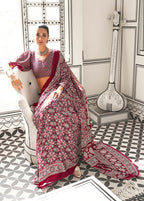 Monjolika Fashion Wine Colour Satin Crepe Printed Lightwear Sarees | Grocsy