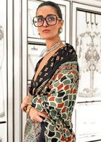 Monjolika Fashion Multi Colour Satin Crepe Printed Lightwear Sarees | Grocsy