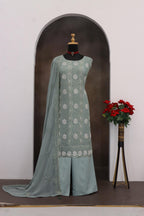 Anaita Sea Green Faux Georgette Suit With Embroidery & Sequence Work | Grocsy
