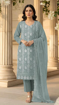 Anaita Sea Green Faux Georgette Suit With Embroidery & Sequence Work | Grocsy