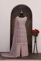 Anaita Lavender Faux Georgette Suit With Embroidery & Sequence Work | Grocsy