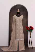 Anaita Chiku Faux Georgette Suit With Embroidery & Sequence Work | Grocsy