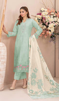 Anaita Sky Faux Georgette Suit With Embroidery Work | Grocsy