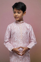 Raivat Ethnic Cotton Thread Work Kids Kurta Pajama In Pink Colour | Grocsy