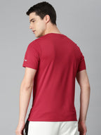Alcis Men Typography Printed Anti Static Slim Fit Sports T-shirt | Grocsy