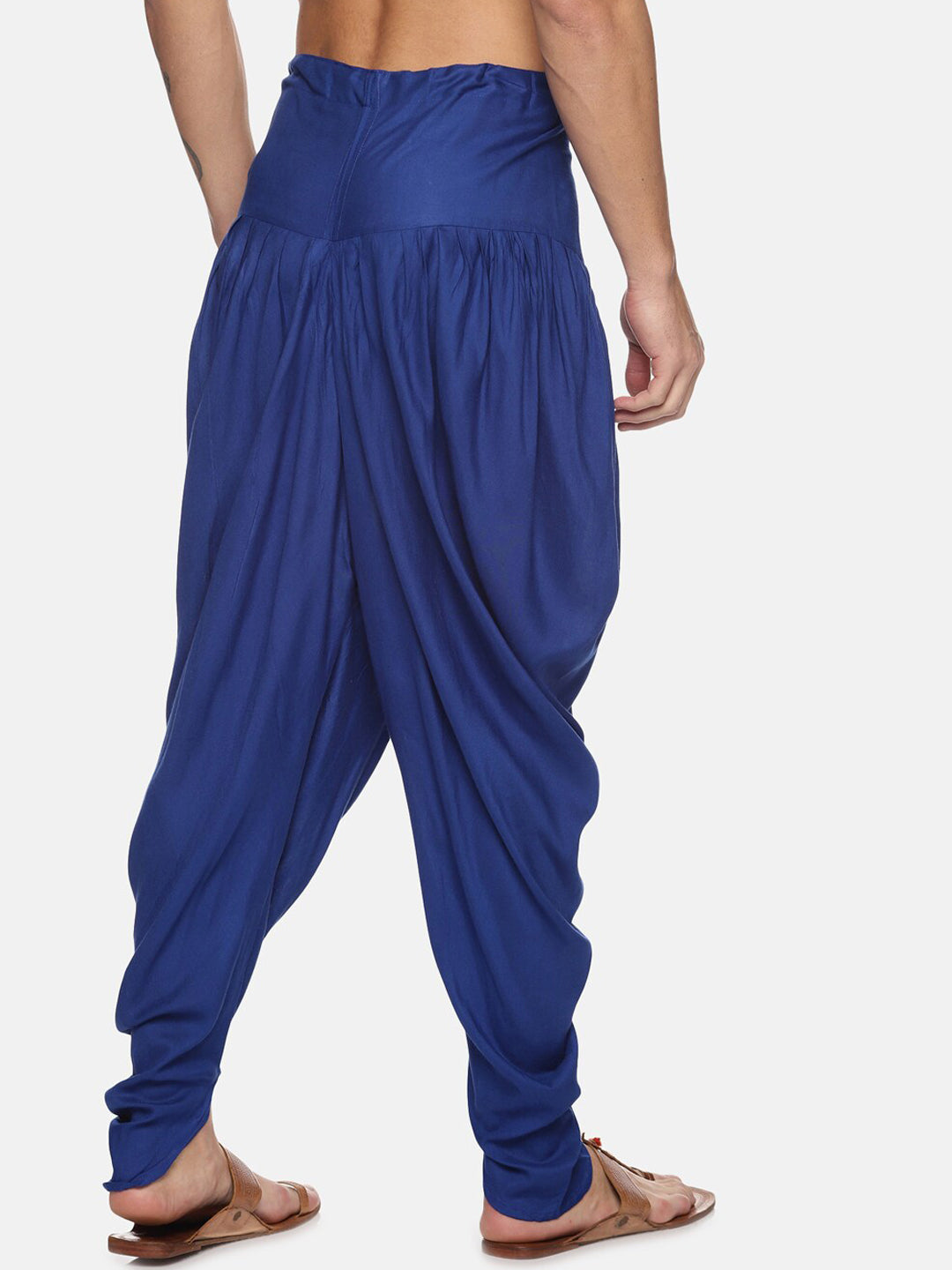 Sethukrishna Men Navy Blue Solid Dhoti Pant | Grocsy