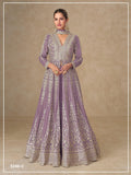 Anaita Lavender Chinon Stitched Anarkali Suits With Embroidery & Sequence Work | Grocsy