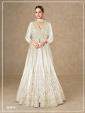 Anaita White Chinon Stitched Anarkali Suits With Embroidery & Sequence Work | Grocsy