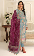 Anaita Blue Chiffon Suit with Embroidery & Sequence Work | Grocsy