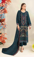 Anaita Teal Silk Suit with Embroidered & Sequence Work | Grocsy