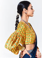 Monjolika Fashion Dark Blue Embroidered Sequence Work Saree For Festival | Grocsy