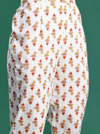 Indo Era Floral Printed Pure Cotton Kurta with Palazzos & Dupatta | Grocsy
