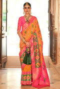 Monjolika Fashion Yellow Weaving Banarasi Silk Designer Saree | Grocsy