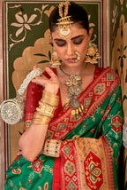 Monjolika Fashion Banarasi Silk Zari Green Contemporary Saree | Grocsy