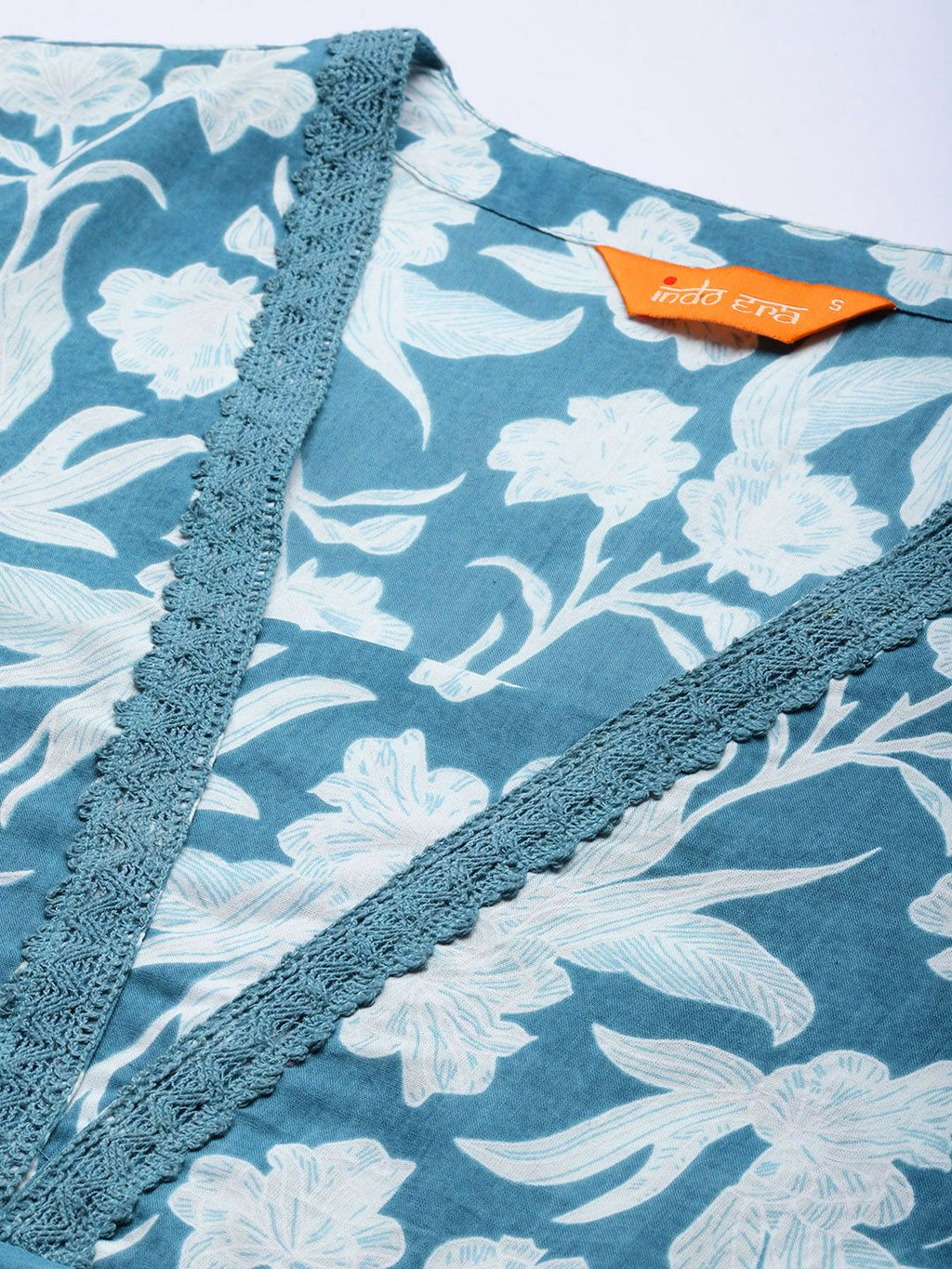 Indo Era Floral Printed Pure Cotton Kurta with Trousers & With Dupatta | Grocsy
