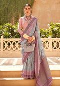 Monjolika Fashion Raw Silk Multi Colour Foliage Prints Contemporary Saree | Grocsy