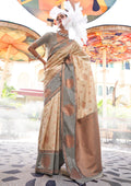 Monjolika Fashion Katan Silk Weaving Zari Designer Saree In Cream | Grocsy