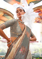 Monjolika Fashion Katan Silk Weaving Zari Designer Saree In Cream | Grocsy