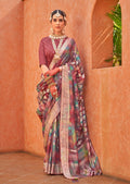 Monjolika Fashion Silk Multi Colour Foil Print Classic Saree | Grocsy