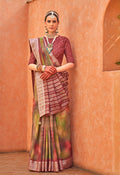 Monjolika Fashion Silk Foil Print Multi Colour Contemporary Saree | Grocsy