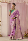 Monjolika Fashion Viscose Mauve Weaving Floral Printed Designer Saree | Grocsy