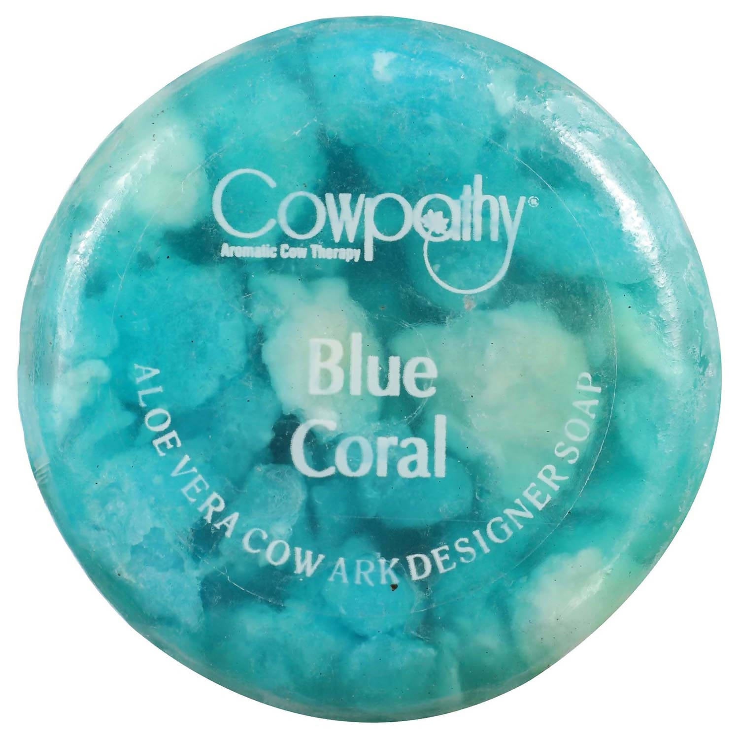 Cowpathy Blue Coral Aloevera Cow Ark Designer Soap (100 GM) | Grocsy