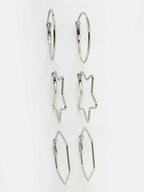 NVR Women Gold-Toned Geometric Hoop Earrings | Grocsy