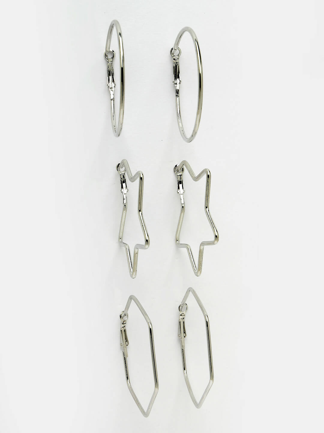 NVR Women Gold-Toned Geometric Hoop Earrings | Grocsy
