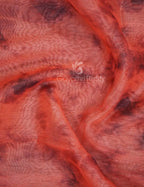 Shades of Peachish Orange Colour Shibori Print Semi Chanderi Saree By Gayathri Reddy Designer Studio | Grocsy
