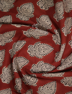 Rust Red Coloured Combination Printed Cotton Saree By Gayathri Reddy Designer Studio | Grocsy